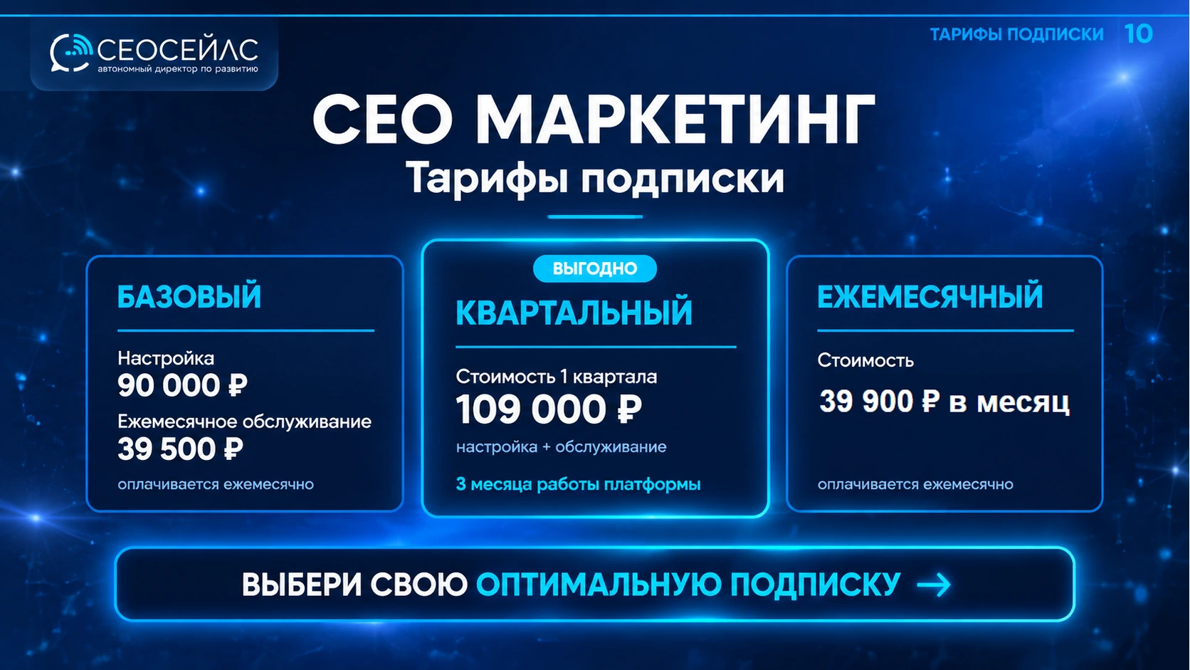 Тарифы подписки